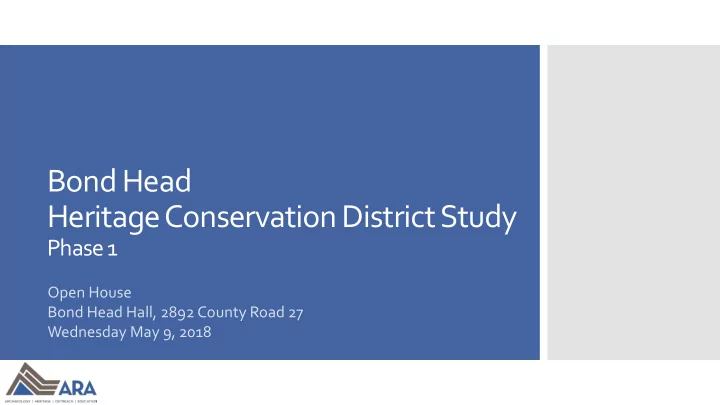 heritage conservation district study