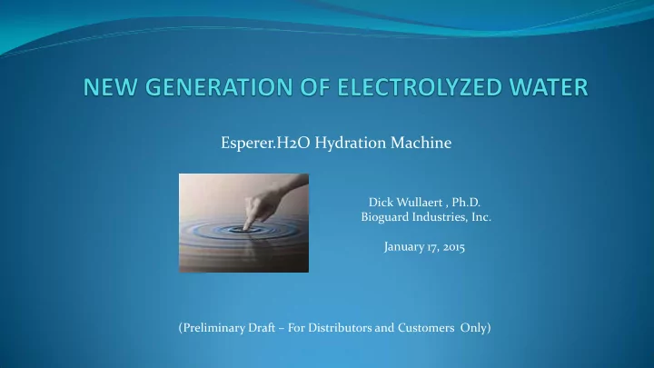 esperer h2o hydration machine
