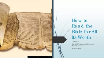 Ho w to  Re a d the  Bib le  fo r All  I  ts Wo rth  Cha pte r 5  T  he  Old T  e sta me nt Na rra