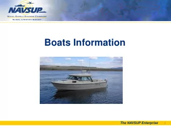 Boats Information  The NAVSUP Enterprise  1  Overview  Shipping Your Boat General Information