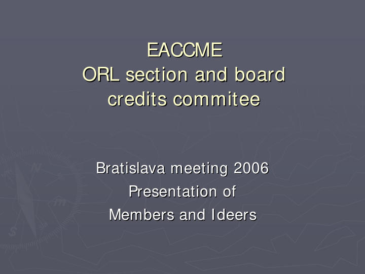 eaccme eaccme orl section section and and board board orl