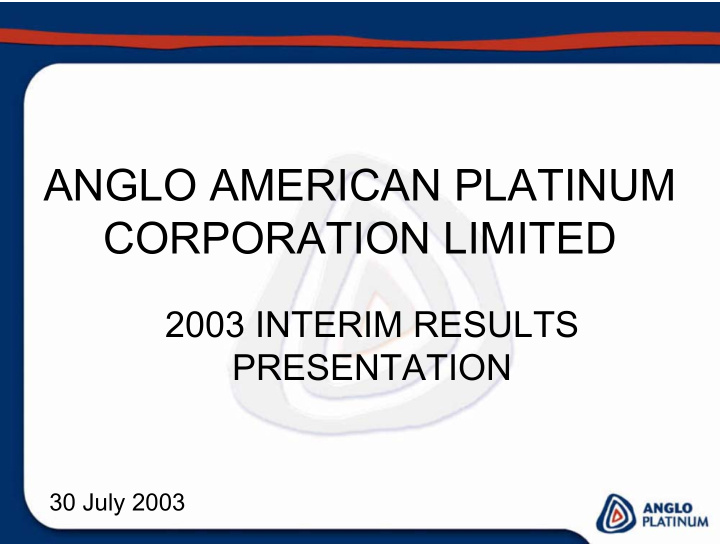 anglo american platinum corporation limited