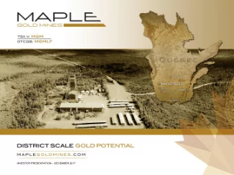 INVESTOR PRESENTATION  DECEMBER 2017  DISCLAIMER  Cautionary Notes Regarding Forward-Looking