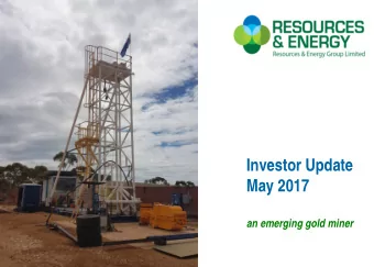 Investor Update  May 2017  an emerging gold miner  0  Corporate overview  Capital Structure