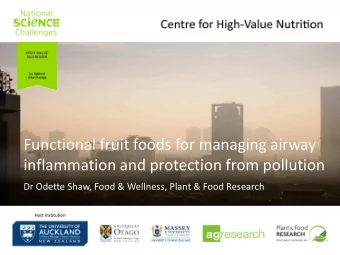 Functional fruit foods for managing airway  inflammation and protection from pollution  Dr Odette