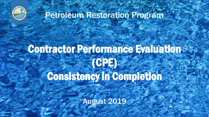 contr tractor or perform ormance e evaluation tion cpe e