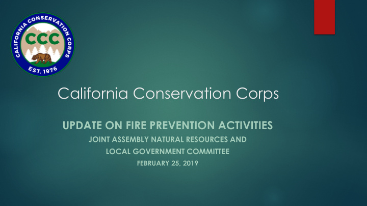 california conservation corps