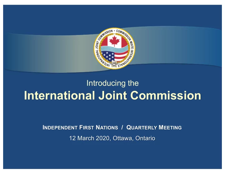 international joint commission