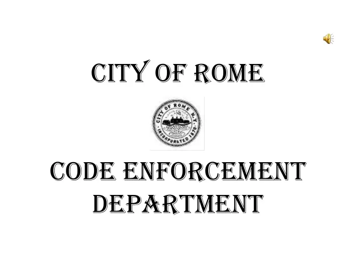 city of rome code enforcement department