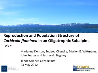 Lake  Marianne Denton, Sudeep Chandra, Marion E. Wittmann,  John Reuter and Jeffrey G. Baguley