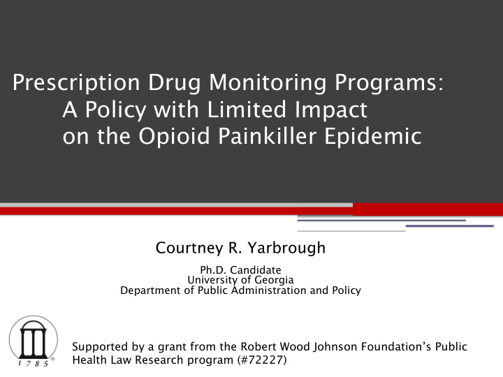 prescription drug monitoring programs a policy with