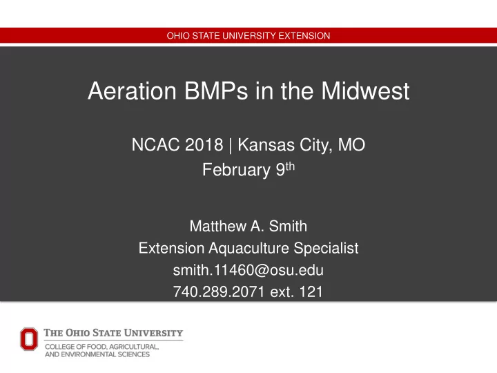 aeration bmps in the midwest