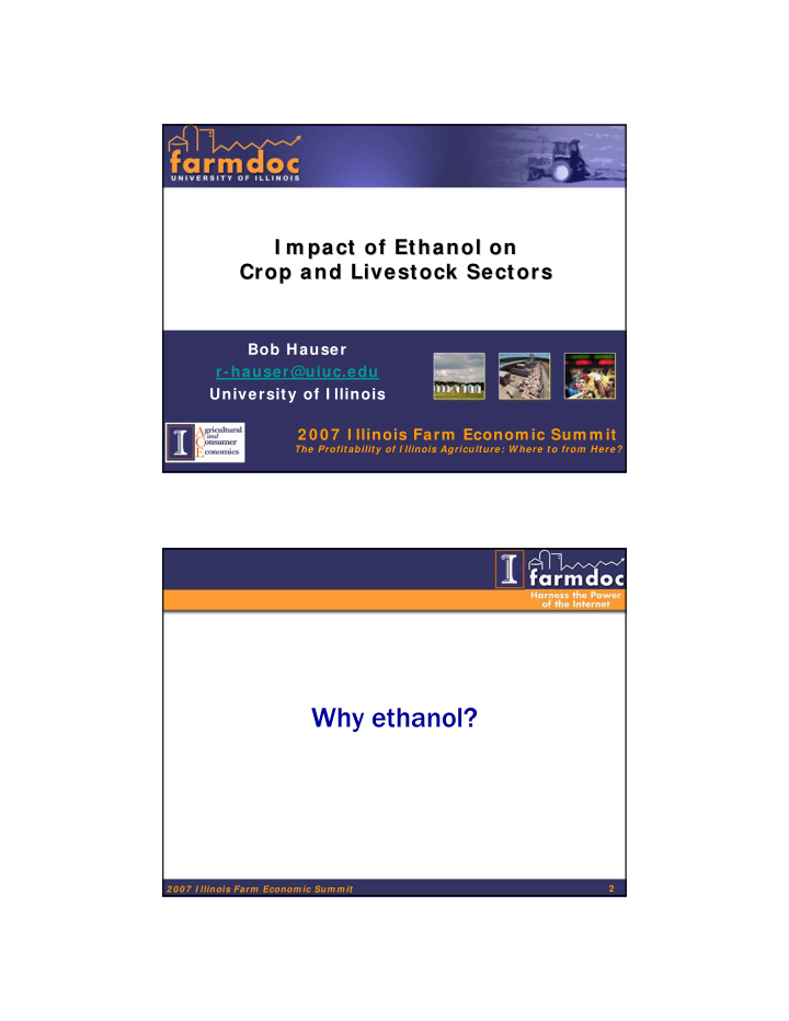 why ethanol