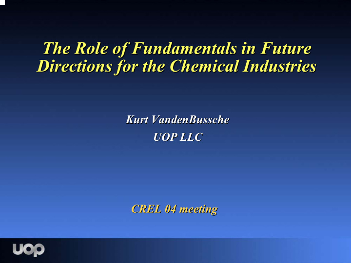 the role of fundamentals in future the role of