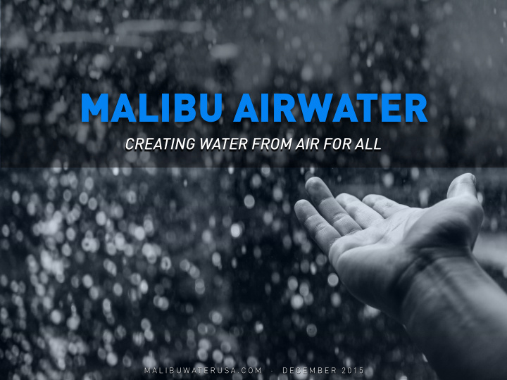 malibu airwater