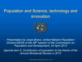 Population  and  Science,  , technology  technology  and  Population  and  Science  and  innovation