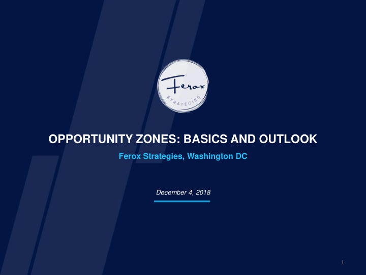 opportunity zones basics and outlook