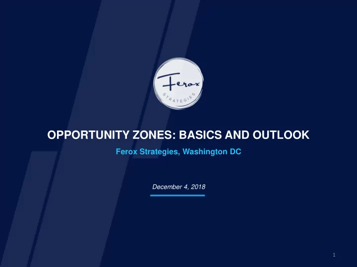 opportunity zones basics and outlook