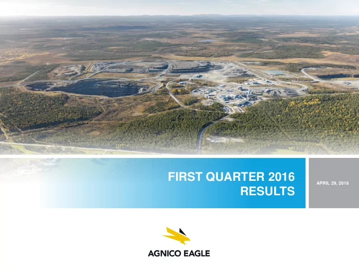 first quarter 2016