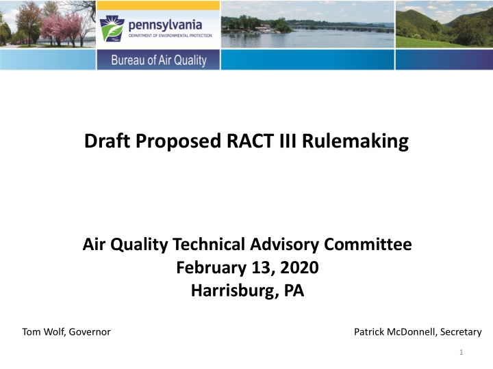 draft proposed ract iii rulemaking