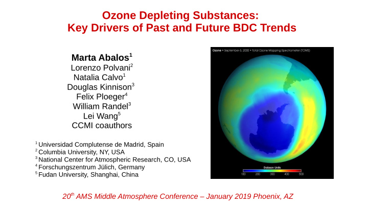 ozone depleting substances key drivers of past and future