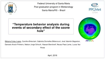 Temperature behavior analysis during  events of secondary effect of the ozone hole  Bibiana