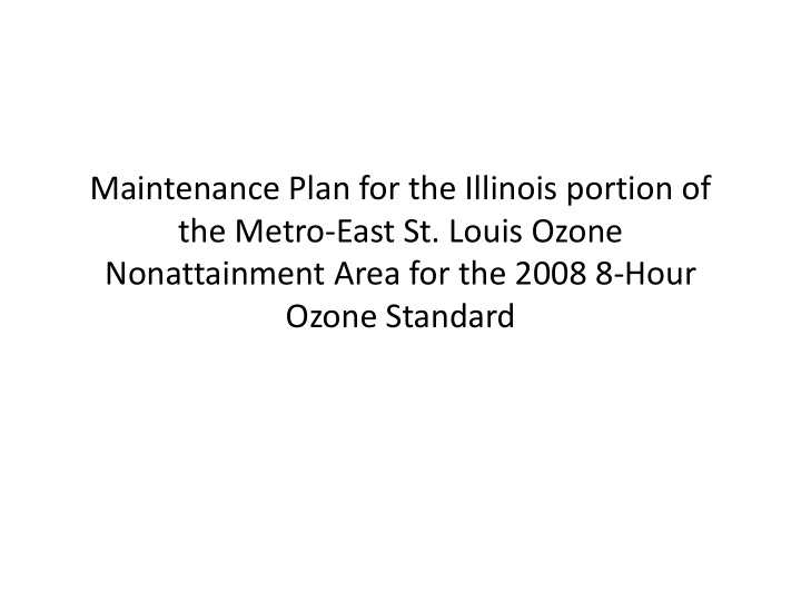 maintenance plan for the illinois portion of