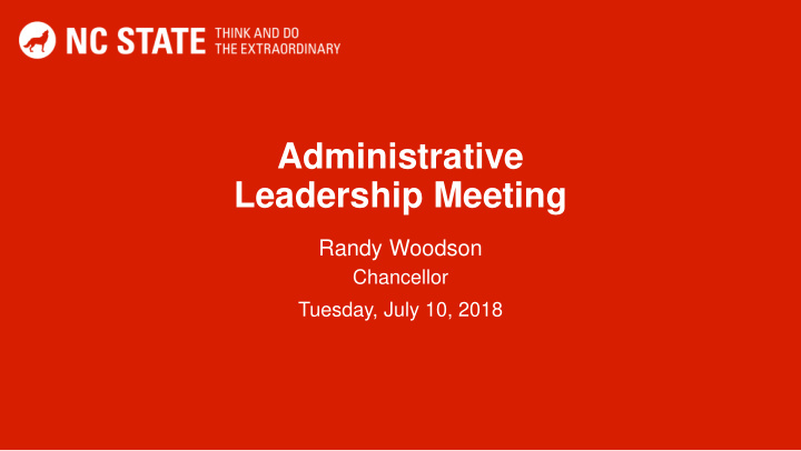 administrative leadership meeting
