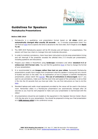 During ISEE 2019 8. Upon arrival at the ISEE Conference venue, please check in at the Registration