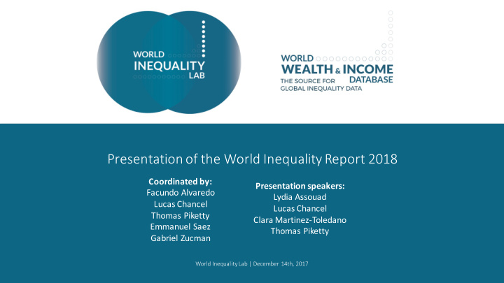 presentation of the world inequality report 2018