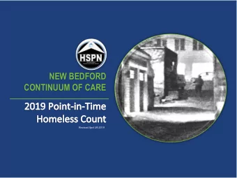 Revised April 29.2019  Overview  Baseline Information  2018 Point-in-Time  Defining PIT