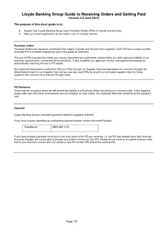 Lloyds Banking Group Guide to Receiving Orders and Getting Paid  (Version 2.0 June 2015)  The