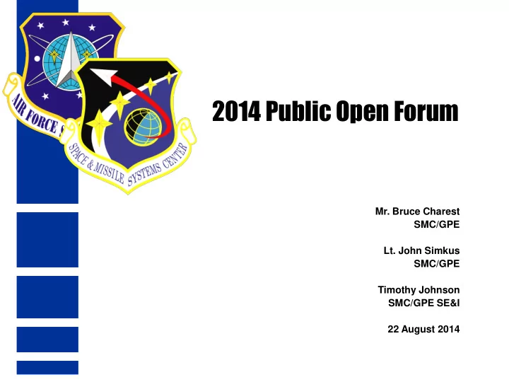 2014 public open forum