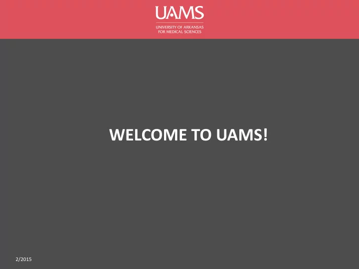 welcome to uams
