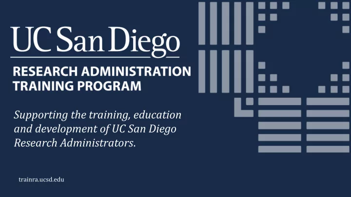 supporting the training education and development of uc