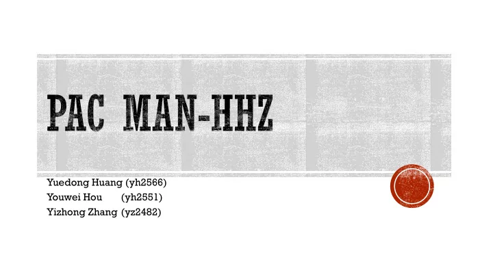 yizhong zhang yz2482