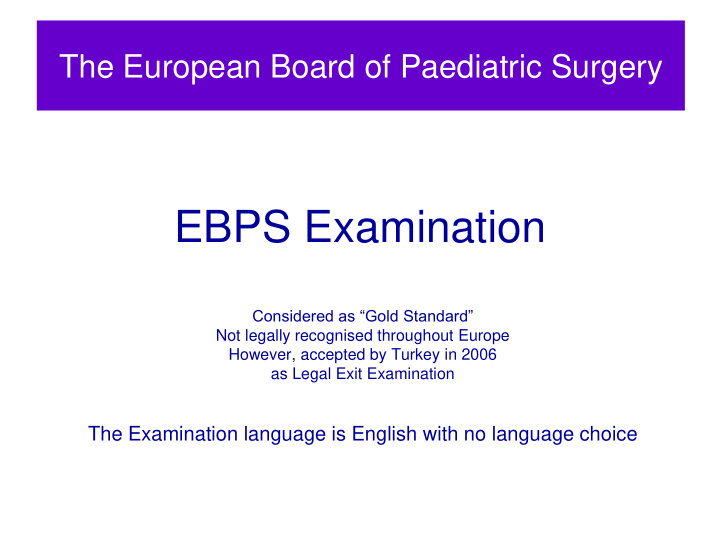 ebps examination