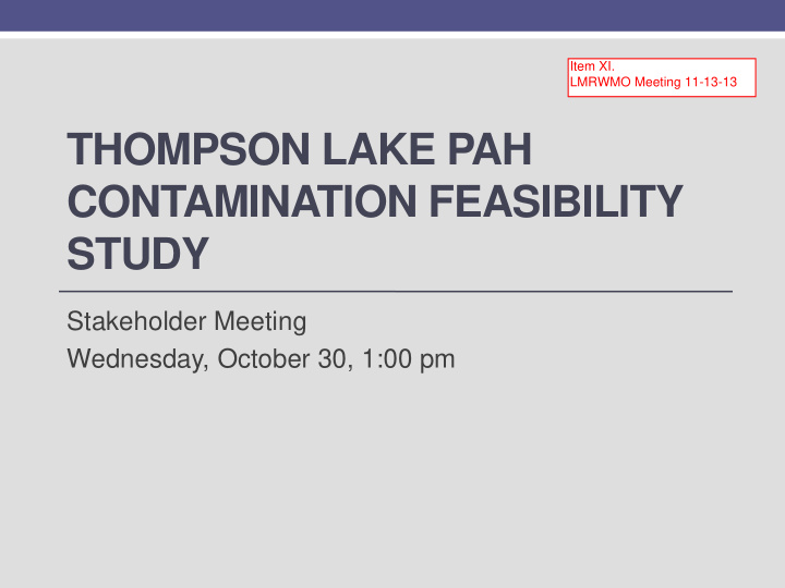 contamination feasibility