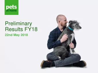 Preliminary  Results FY18  22nd May 2018  nemo2014\Presentations\Analyst Presentation Jan14\201401