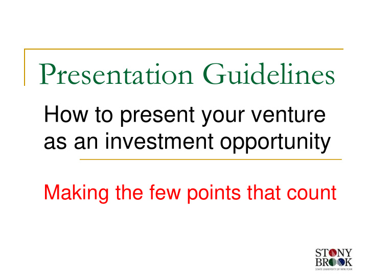 presentation guidelines