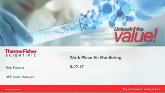 Work Place Air Monitoring  6/27/17  Rich Palatine  NPP Sales Manager  The world leader in serving