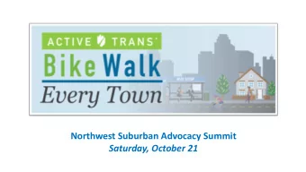 Northwest Suburban Advocacy Summit  Saturday, October 21  Thank you to our sponsors!