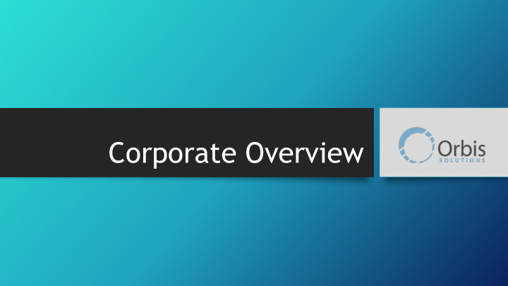corporate overview about us
