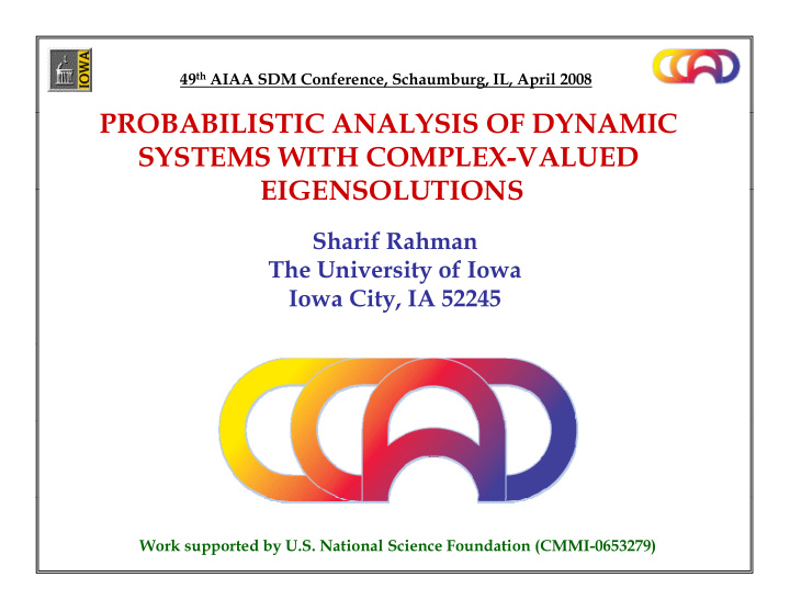 probabilistic analysis of dynamic systems with complex