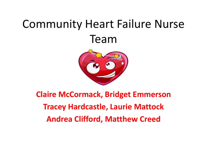 community heart failure nurse team
