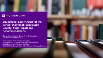 Educational Equity Audit for the  School District of Palm Beach  County: Final Report and