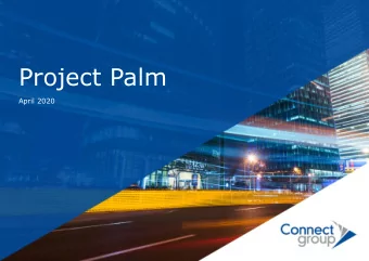 Project Palm  April 2020  Disclaimer  This document, which has been prepared by Connect Group PLC