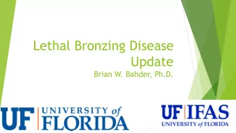 Update  Brian W. Bahder, Ph.D.  16SrIV Taxonomic Group  16SrIV-A  Lethal Yellowing (LY)