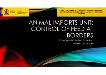 ANIMAL IMPORTS UNIT:  CONTROL OF FEED AT  BORDERS  Rafael ngel Caballero Caballero  MADRID,