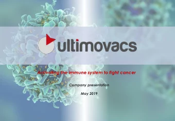 Activating the immune system to fight cancer  Company presentation  May 2019  |  Strictly private